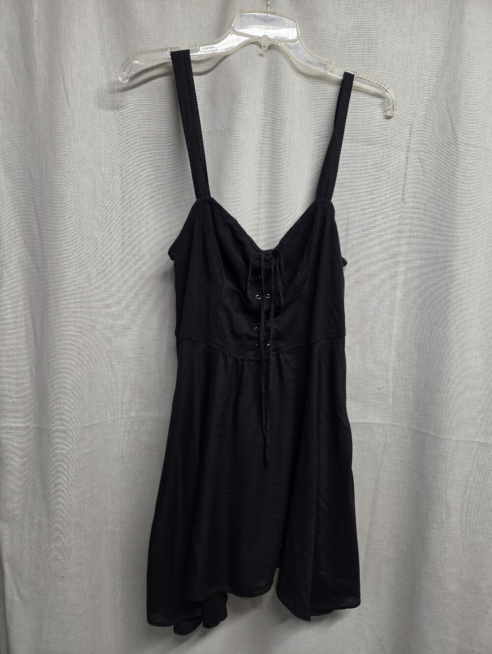 Women's Black Lace-Up Cami Top - Sleek Everyday Layering Piece
